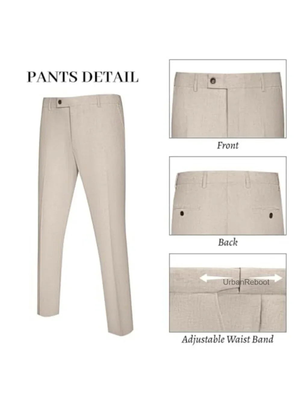 Men's Linen 2 Piece Suit Set, Slim Fit Peak Lapel Blazer & Pants, Lightweight,